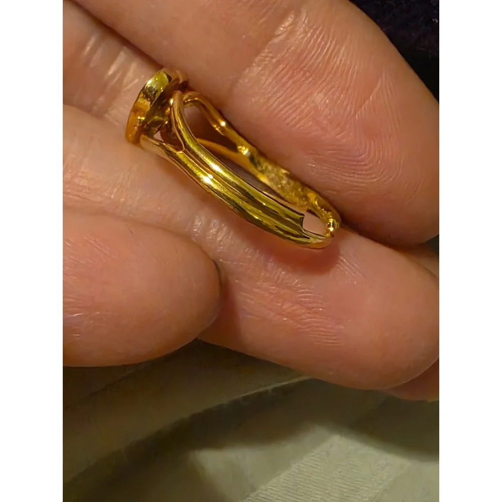 Vintage Style‎ Gold Tone Adjustable Ring Turquoise Heart Cross Faith Jewelry